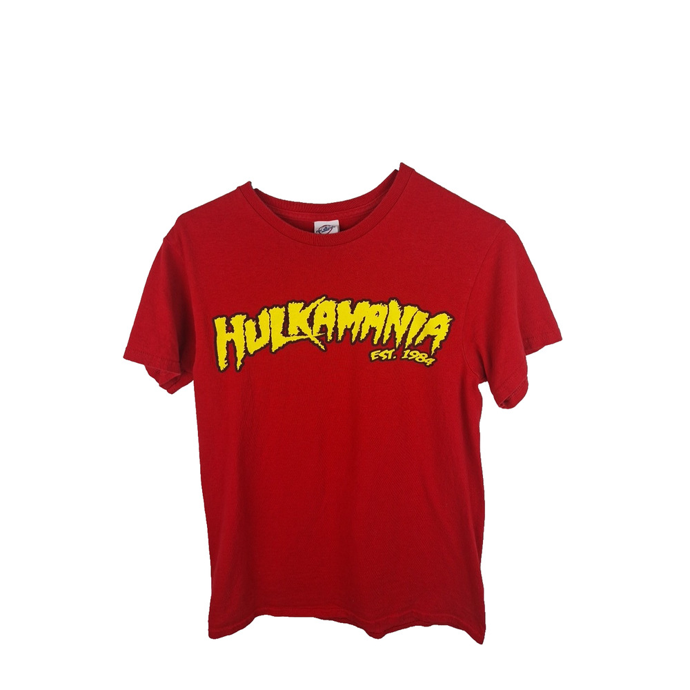 Hulkamania Spellout Early 00's Red Shirt Size Small